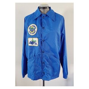 VTG Active Generation Sz M Blue Nylon Jacket with River Guide Patches